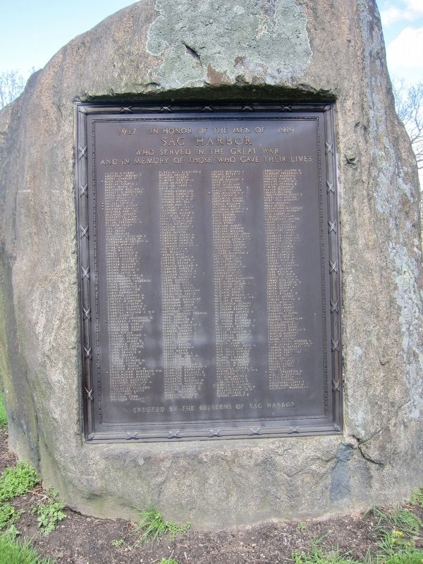 Sag Harbor World War I Memorial image. Click for full size.