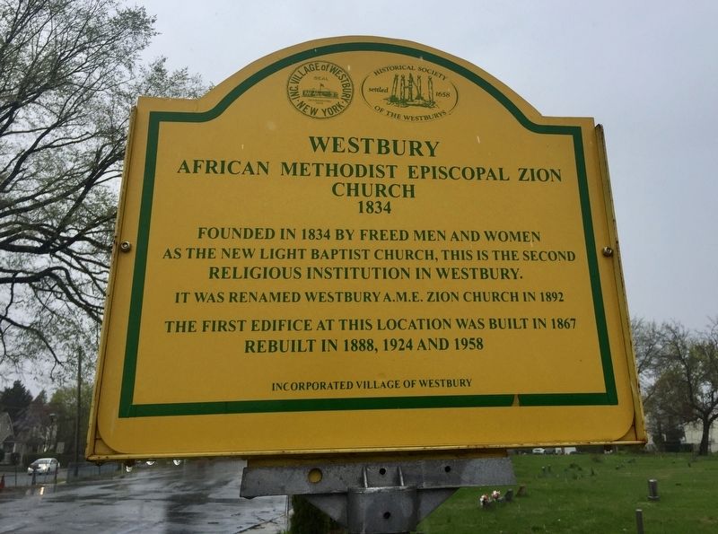Westbury African Methodist Episcopal Zion Church Marker. Click for full size. Westbury African Methodist Episcopal Zion Church Marker image. Click for full size.