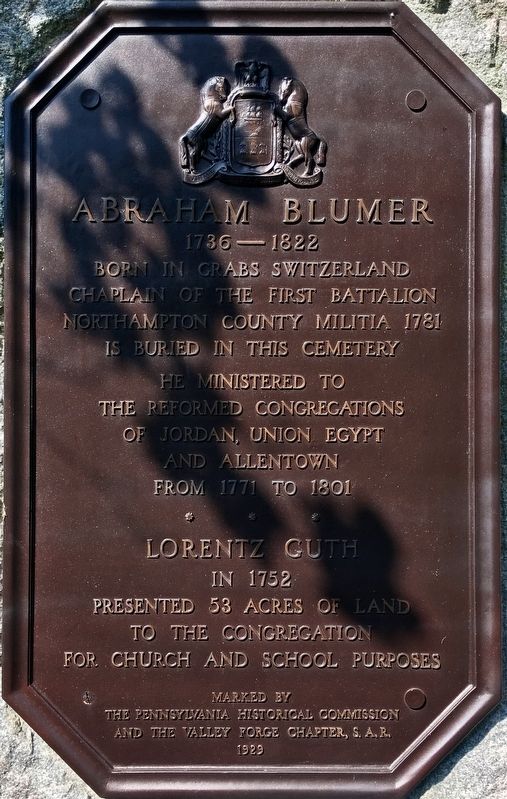 Abraham Blumer Marker image. Click for full size.
