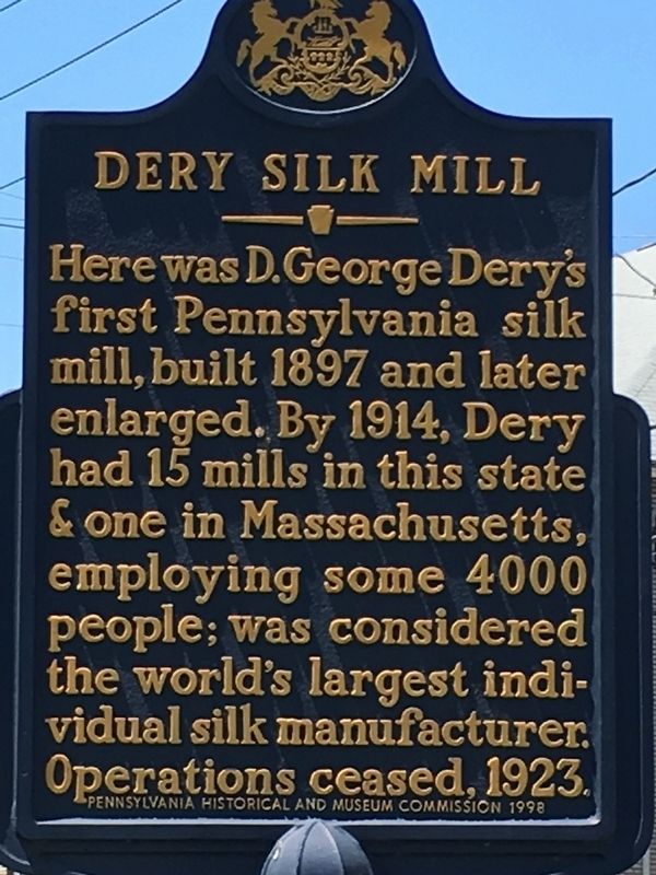 Dery Silk Mill Marker image. Click for full size.