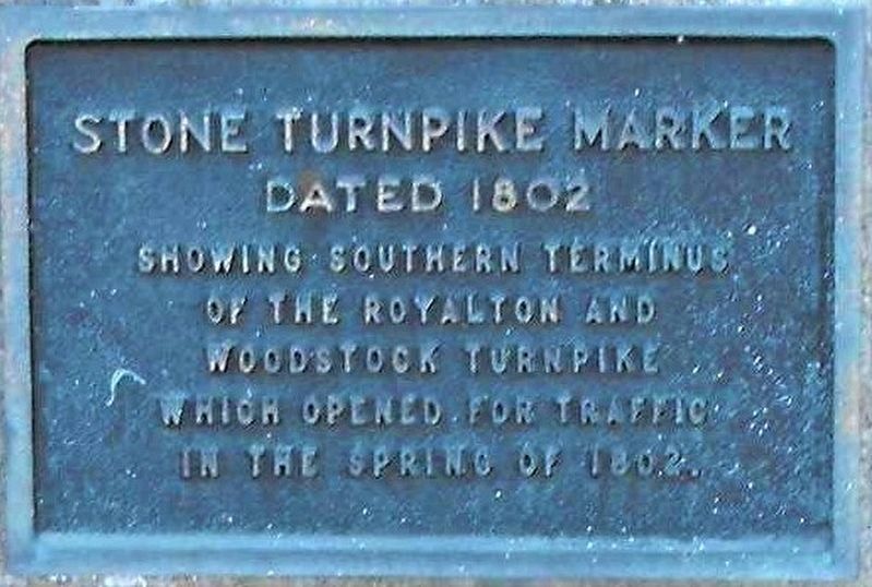 Stone Turnpike Marker Marker. Click for full size. Stone Turnpike Marker Marker image. Click for full size.