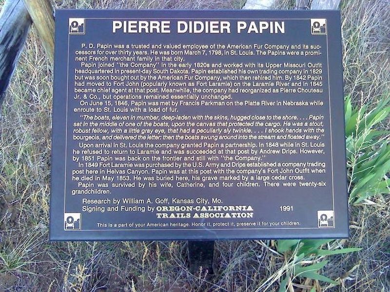 Pierre Papin grave Marker image. Click for full size.