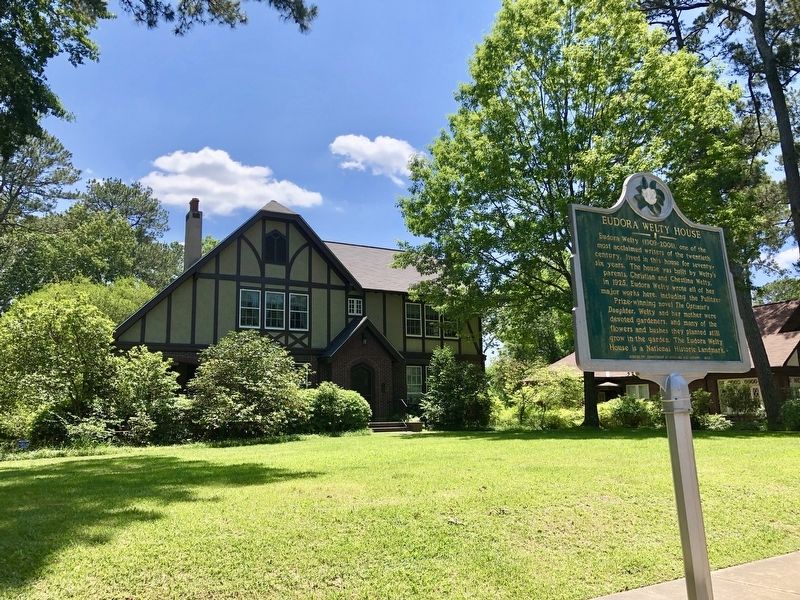 The Eudora Welty house and another marker. image. Click for full size.