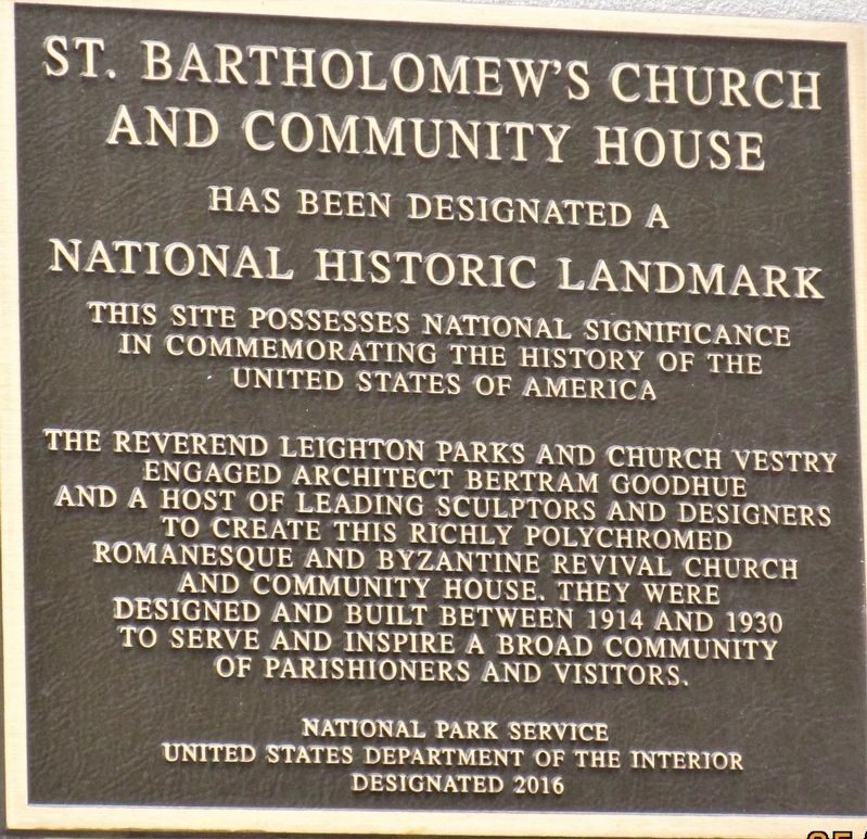 St. Bartholomew Churchs Church and Community House Marker. Click for full size. St. Bartholomew Churchs Church and Community House Marker image. Click for full size.