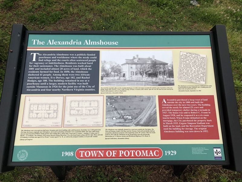 The Alexandria Almshouse Marker image. Click for full size.