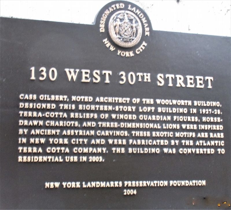 130 West 30th Street Marker image. Click for full size.