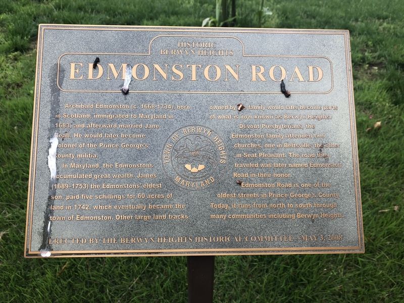 Edmonston Road Marker image. Click for full size.