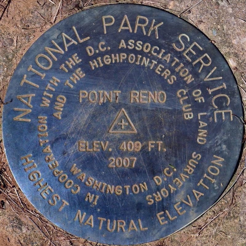 Point Reno ⨹ Elev. 409 Ft,<br>2007<br>Highest Natural Elevation. Click for full size. Point Reno ⨹ Elev. 409 Ft,<br>2007<br>Highest Natural Elevation image. Click for full size.