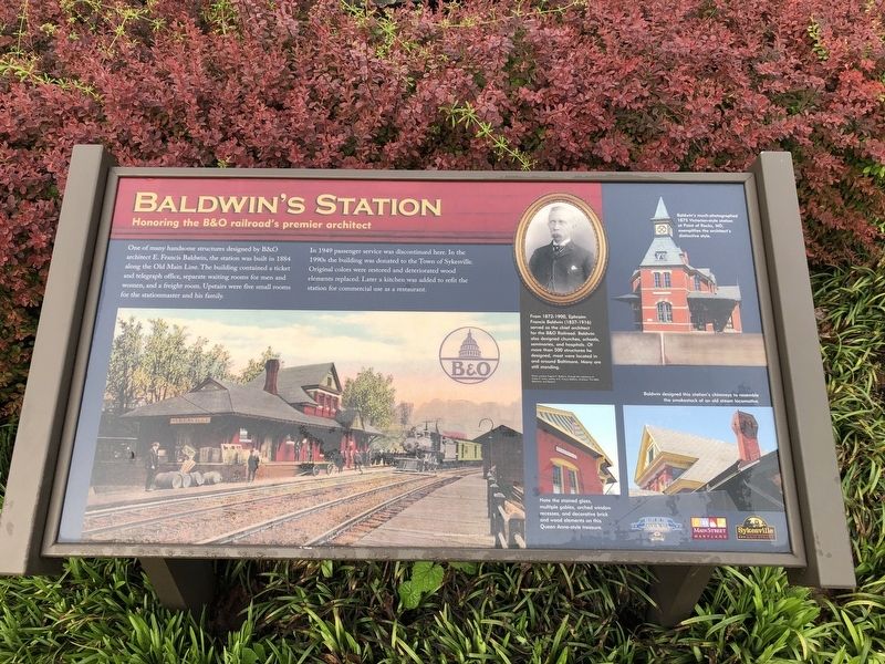 Baldwin's Station Marker image. Click for full size.