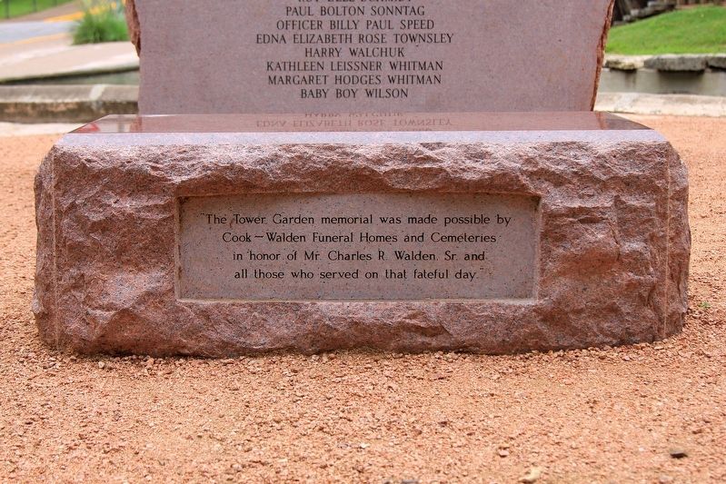 Inscribed bench at memorial. Click for full size. Inscribed bench at memorial image. Click for full size.