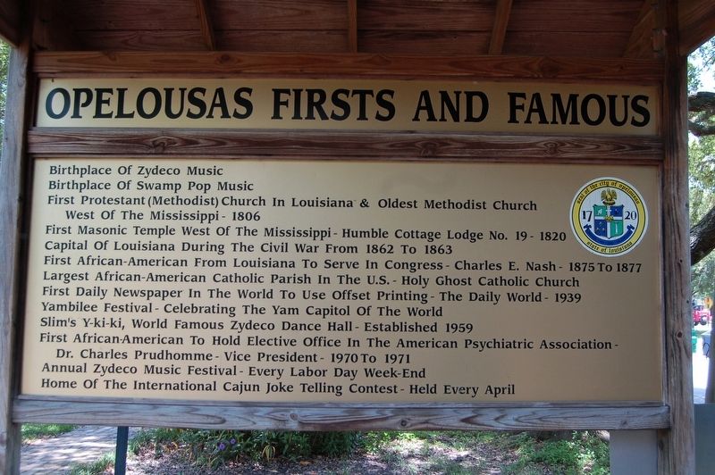 Opelousas Firsts and Famous/ Hall of Fame Marker image. Click for full size.