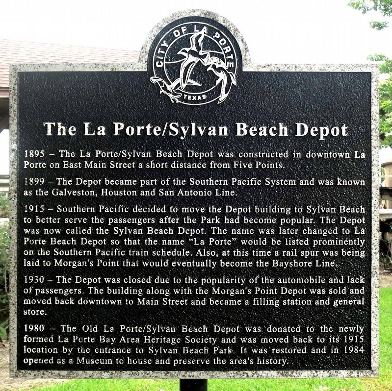 The La Porte-Sylvan Beach Depot Marker image. Click for full size.