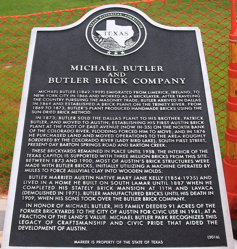 Michael Butler and Butler Brick Company Marker image. Click for full size.