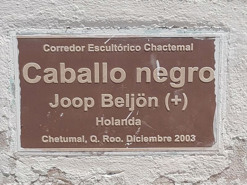 An additional marker for this artwork, "Caballo negro" (Black horse) by Joop Beljön image. Click for full size.