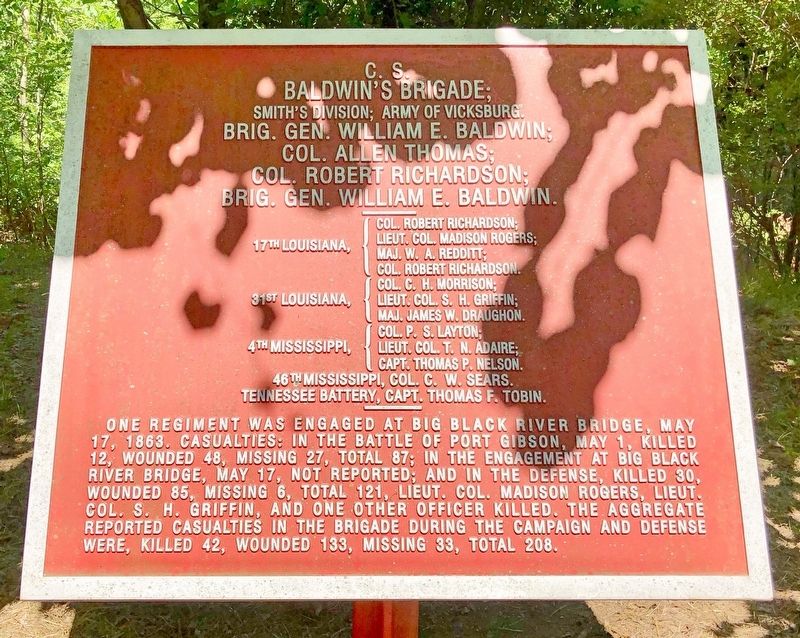 <small>C.S.</small> Baldwin's Brigade; Marker image. Click for full size.
