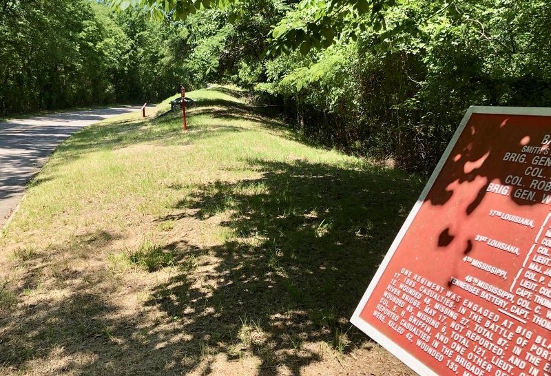 The view west from the <small>C.S.</small> Baldwin's Brigade; Marker. image. Click for full size.