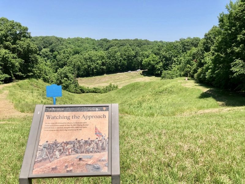 View of marker with Thayer's Approach in the background. image. Click for full size.