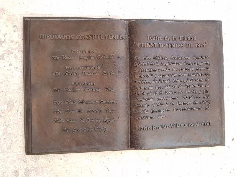 Theater of the City and the Constitution of Quintana Roo Marker image. Click for full size.