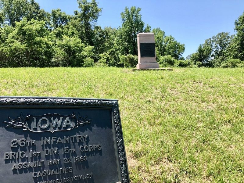 U S Missouri 12th Infantry Marker at top of Confederate line. image. Click for full size.