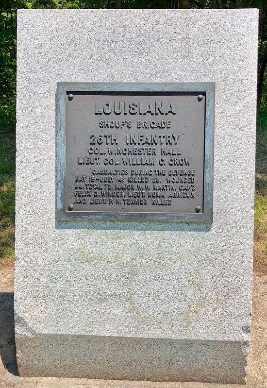 Louisiana 26th Infantry Marker image. Click for full size.