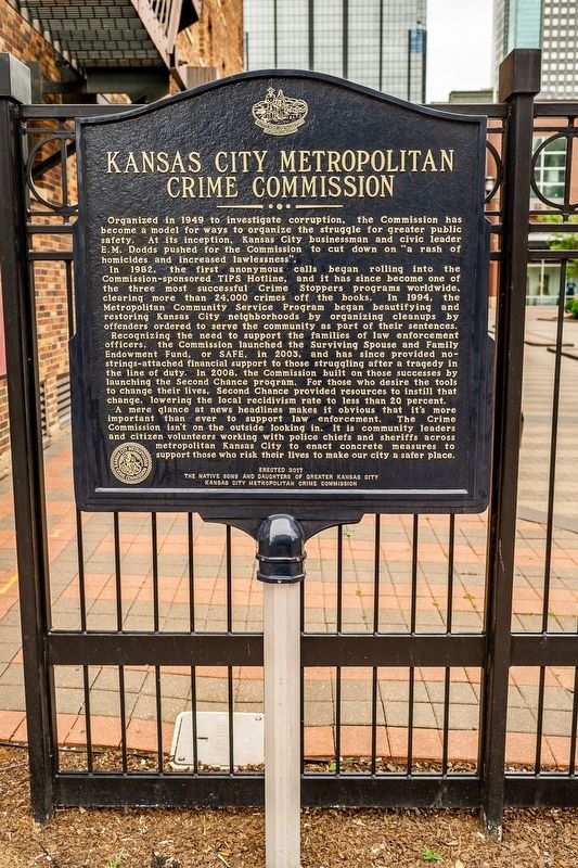 Kansas City Metropolitan Crime Commission Marker image. Click for full size.