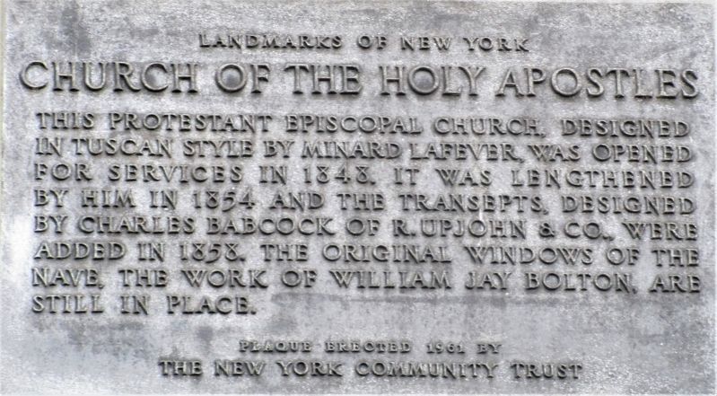 Church of the Holy Apostles Marker image. Click for full size.