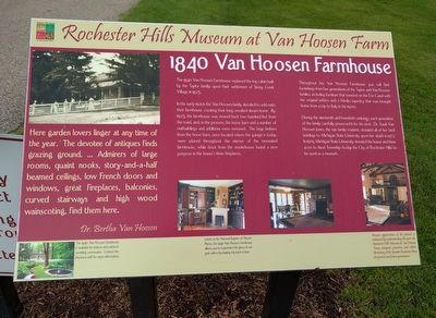 1840 Van Hoosen Farmhouse Marker image. Click for full size.