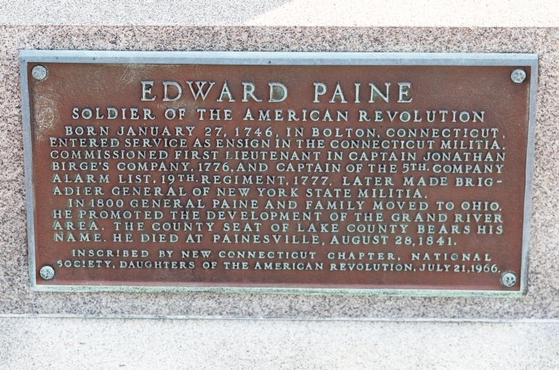 Edward Paine Monument image. Click for full size.
