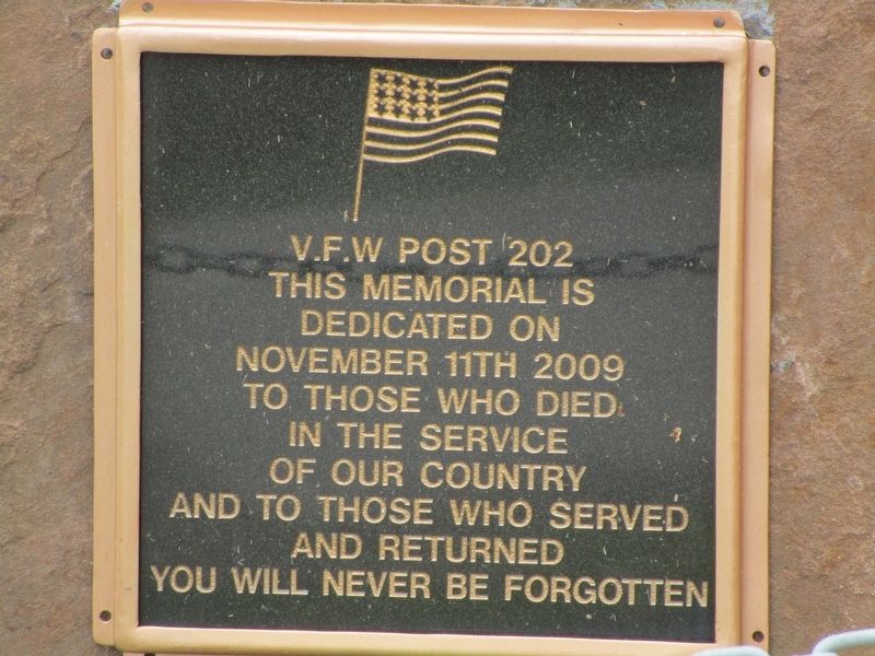 V.F.W. Post 202 Memorial. Click for full size. V.F.W. Post 202 Memorial image. Click for full size.
