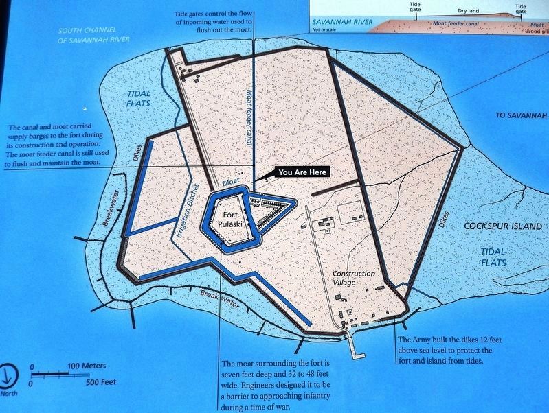 Marker detail: Fort Pulaski diagram image. Click for full size.