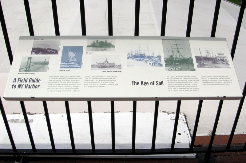 A Field Guide of New York Harbor/The Age of Sail Marker. Click for full size. A Field Guide of New York Harbor/The Age of Sail Marker image. Click for full size.