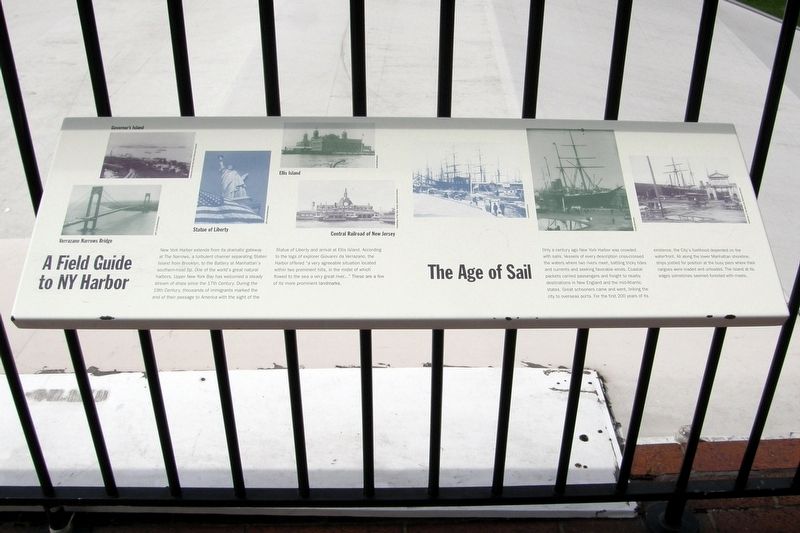 A Field Guide of New York Harbor/The Age of Sail Marker image. Click for full size.