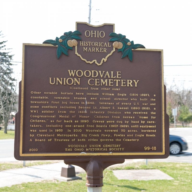 Woodvale Union Cemetery Marker, side two image. Click for full size.