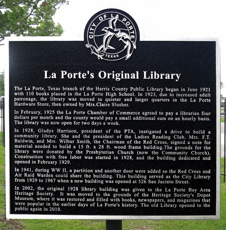 La Porte's Original Library Marker image. Click for full size.