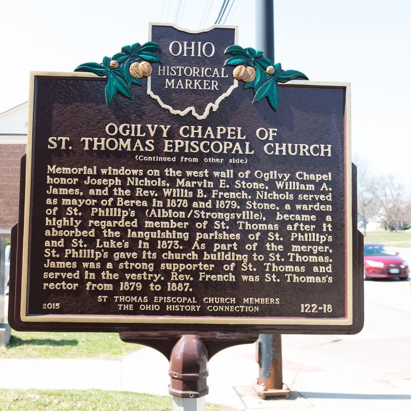 Ogilvy Chapel of St. Thomas Episcopal Church Marker, side two image. Click for full size.