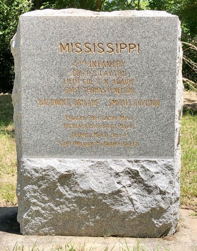 Mississippi 4th Infantry Marker. Click for full size. Mississippi 4th Infantry Marker image. Click for full size.