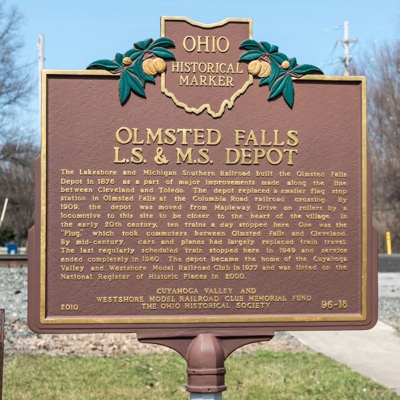 Olmsted Falls L.S. & M.S. Depot Marker image. Click for full size.