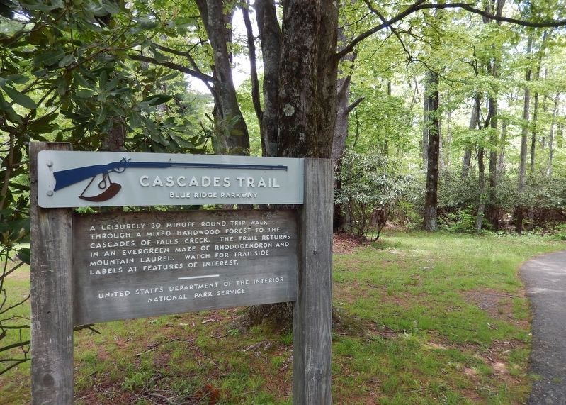 Cascades Trail Sign<br>(<i>the trail begins near marker</i>) image. Click for full size.