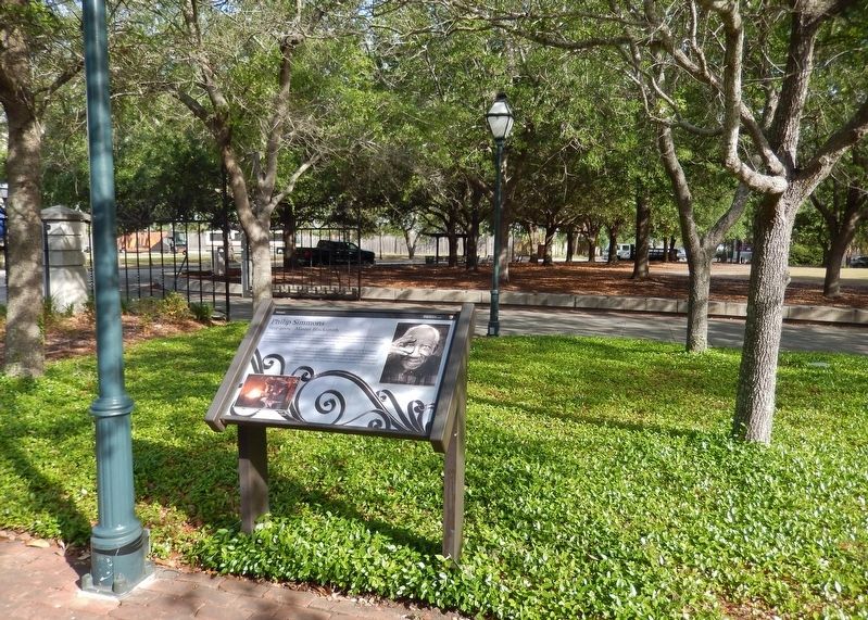 Philip Simmons Marker (<i>wide view &bull; looking northwest from Freedom Lane</i>) image. Click for full size.