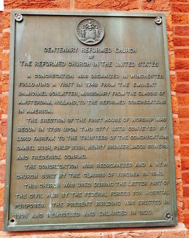 Centenary Reformed Church Marker image. Click for full size.