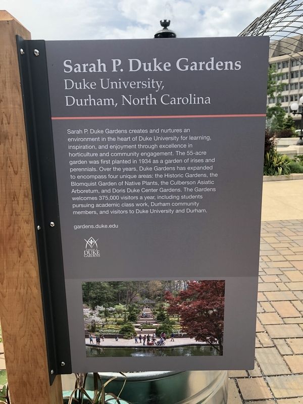 Sarah P. Duke Gardens Marker image. Click for full size.