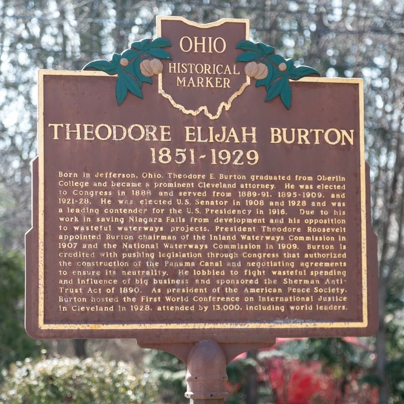 Theodore Elijah Burton side of marker image. Click for full size.