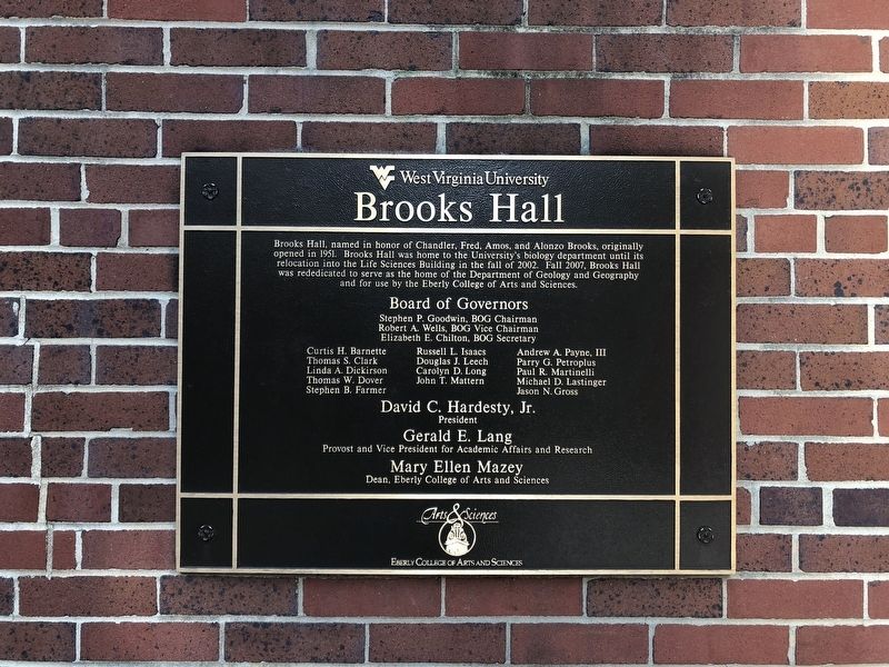Brooks Hall Marker image. Click for full size.
