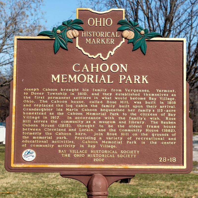 Cahoon Memorial Park Marker image. Click for full size.