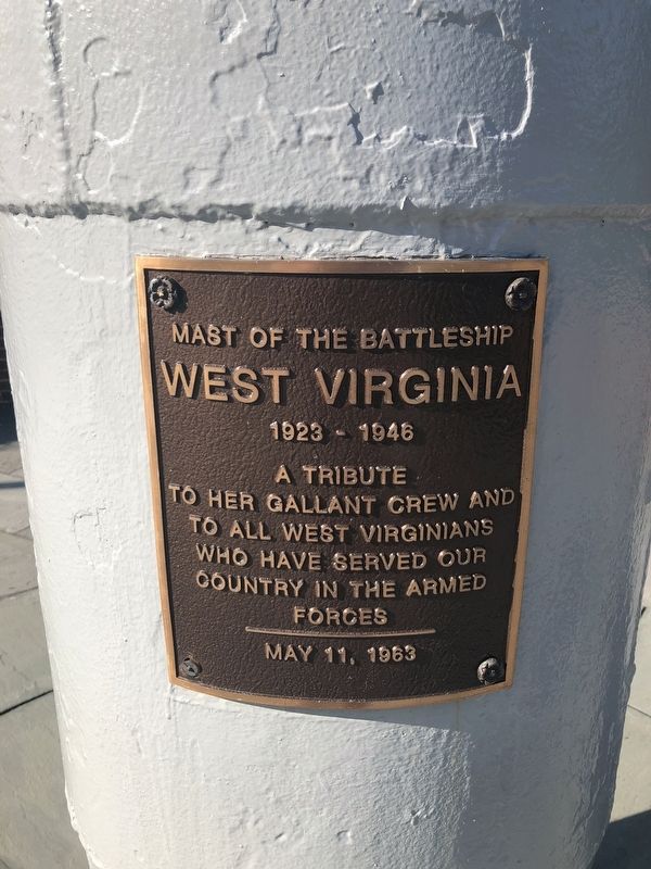 Mast of the Battleship West Virginia Marker image. Click for full size.