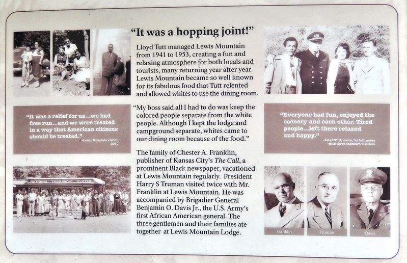 Lewis Mountain Dilemma Marker<br>(<i>bottom panel � "It was a hopping joint"</i>) image. Click for full size.