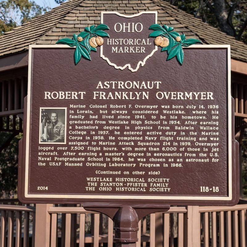 Astronaut Robert Franklyn Overmyer Marker, side one image. Click for full size.