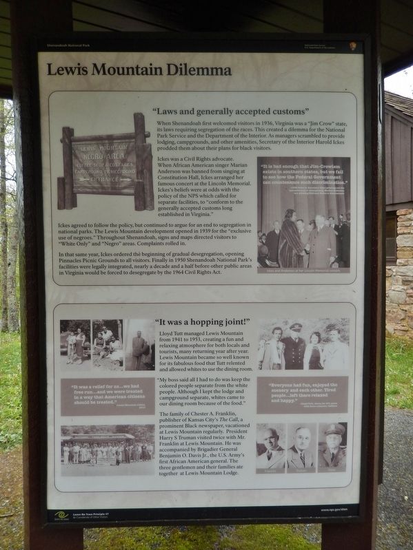 Lewis Mountain Dilemma Marker image. Click for full size.