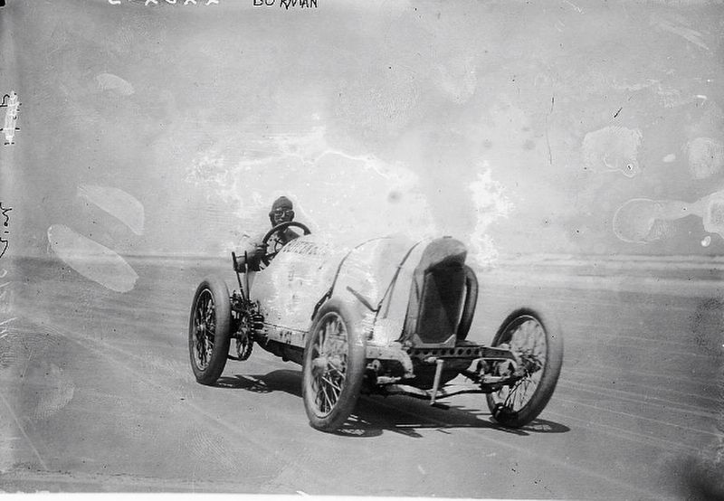 Bob Burman and his "Blitzen Benz" image. Click for full size.