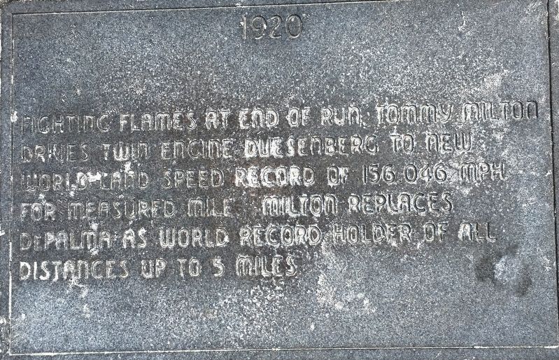Racing on the Beach 1920 Marker. Click for full size. Racing on the Beach 1920 Marker image. Click for full size.